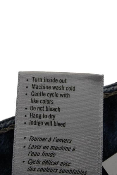 Paige Womens Bermuda Shorts Blue Cotton Zip Solid Size 27