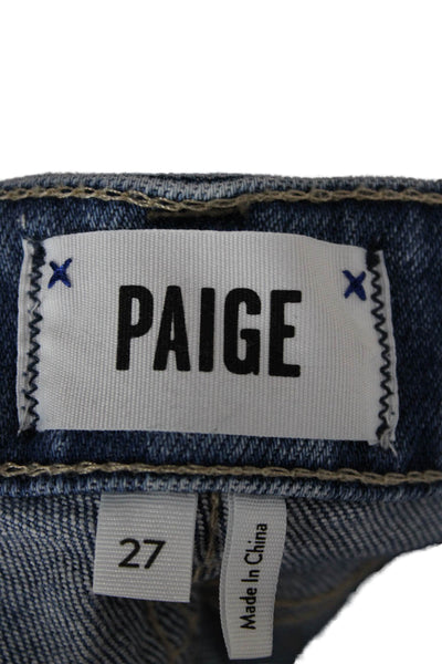 Paige Womens Bermuda Shorts Blue Cotton Zip Solid Size 27