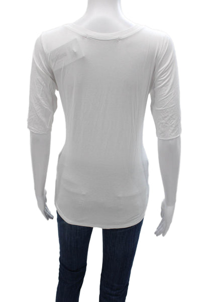Feel The Piece Womens Basic Scoop Neck Rayon Short Sleeve T-Shirt Size XS