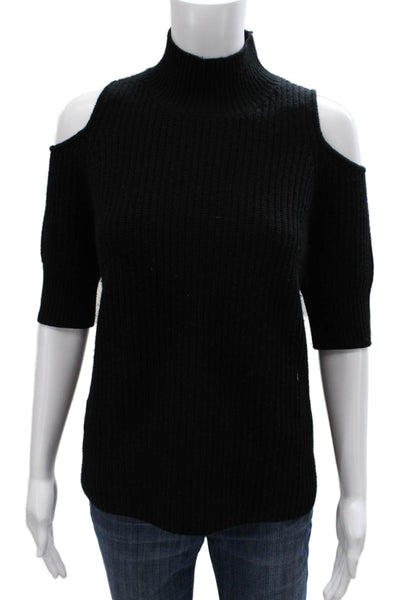 Zoe Jordan Women Pullover Sweater Black Cashmere Mock Neck 3/4 Sleeve Size XS