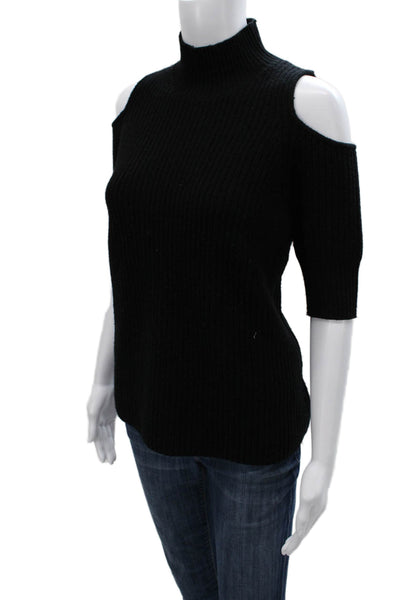 Zoe Jordan Women Pullover Sweater Black Cashmere Mock Neck 3/4 Sleeve Size XS