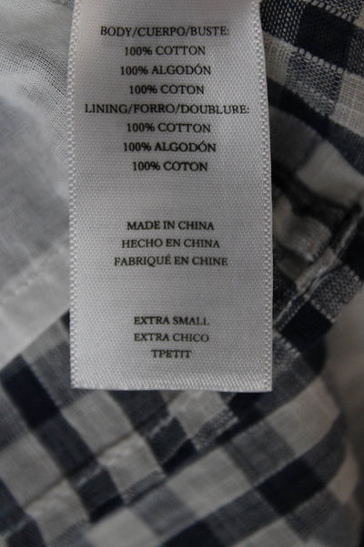 Rails Womens Sundress Blue Gingham Cotton Square Neck Sleeveless Long Size XS