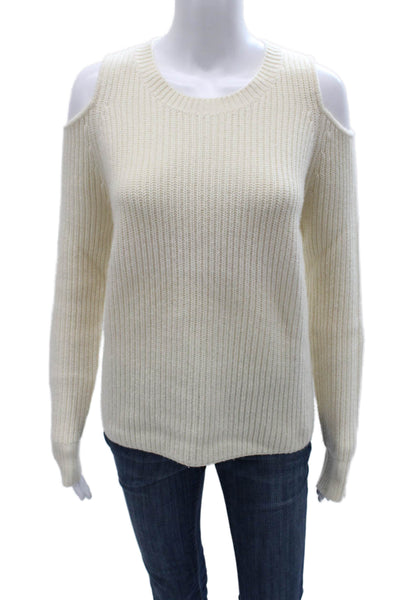 Zoe Jordan Womens Cashmere Pullover Sweater Ivory Roundneck Long Sleeve Size XS