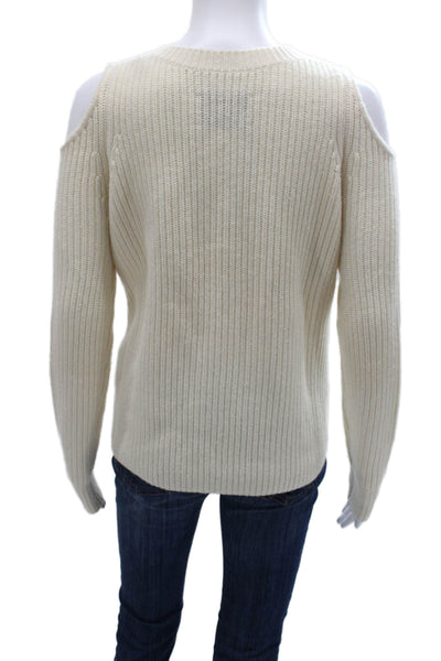 Zoe Jordan Womens Cashmere Pullover Sweater Ivory Roundneck Long Sleeve Size XS