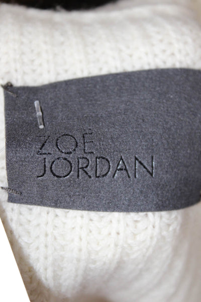 Zoe Jordan Womens Cashmere Pullover Sweater Ivory Roundneck Long Sleeve Size XS