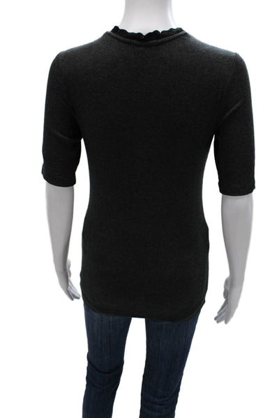 Goldie Womens Basic Modal Gray T-Shirt Round Neck 3/4 Sleeve Size S