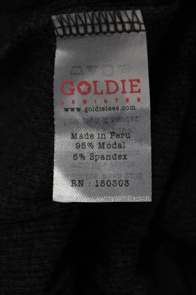 Goldie Womens Basic Modal Gray T-Shirt Round Neck 3/4 Sleeve Size S