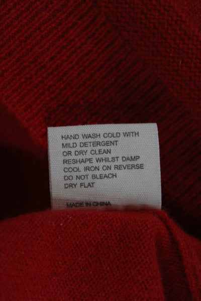 Chinti & Parker Womens Cashmere Pullover Sweater Red Crew Long Sleeve Size S