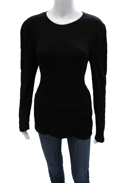 Goldie Women Tunic Black Modal Long Sleeve Round Neck Pullover Size L