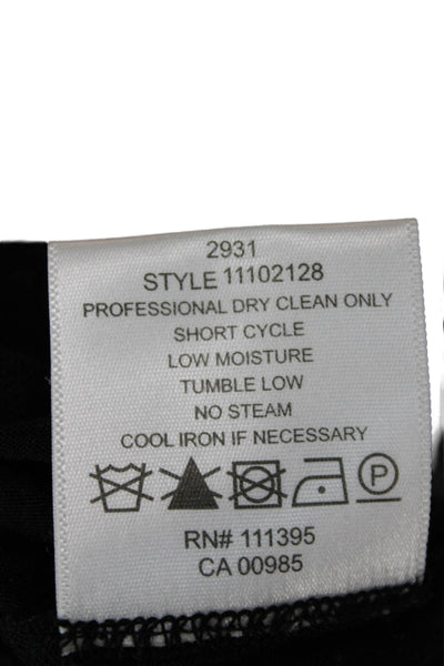 Tory Burch Women Black Modal V-Neck Basic T-Shirt Short Sleeve Size XS