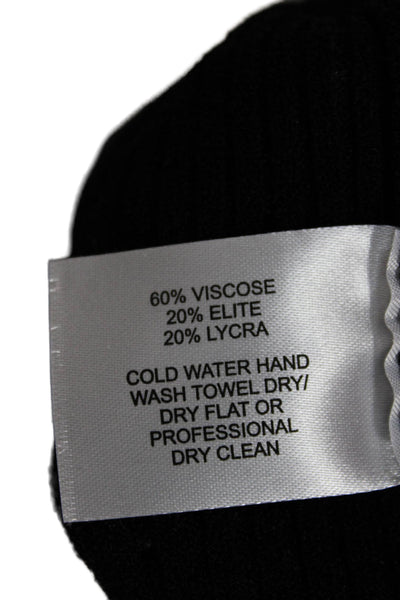 Autumn Cashmere Women Basic Black Crew Neck Short Sleeve T-Shirt Viscose Size M