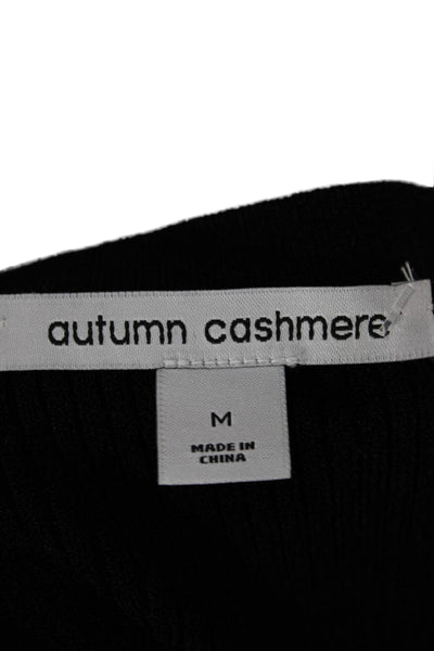 Autumn Cashmere Women Basic Black Crew Neck Short Sleeve T-Shirt Viscose Size M