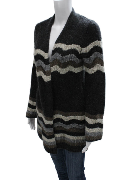 Autumn Cashmere Womens Multicolor Striped V-Neck Cardigan Long Sleeve Size S