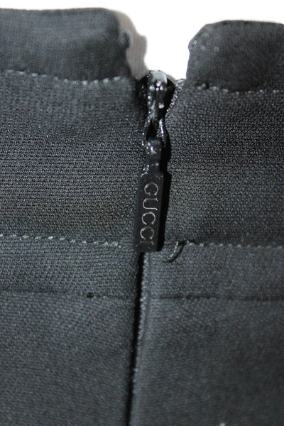Gucci Women Wrap Silk Skirt Black Short Button Size 46