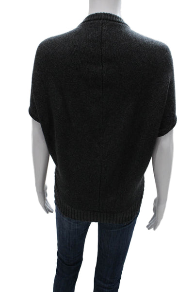 Altuzarra Womens Gray Merino Wool Crewneck Pullover Short Sleeve Size L