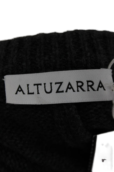 Altuzarra Womens Gray Merino Wool Crewneck Pullover Short Sleeve Size L