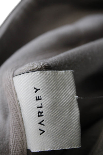 Varley Womens Pullover Viscose Mock Neck Zip Sweatshirt Beige Size L