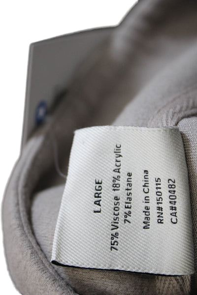 Varley Womens Pullover Viscose Mock Neck Zip Sweatshirt Beige Size L