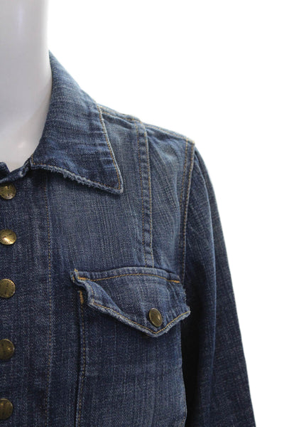 Current/Elliott Womens Basic Cotton Snap Long Sleeve Jacket Size 2