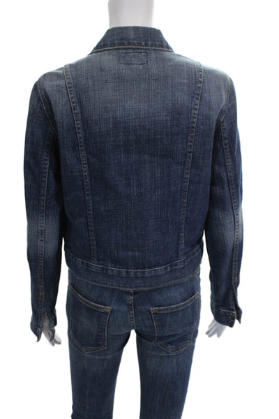 Current/Elliott Womens Basic Cotton Snap Long Sleeve Jacket Size 2