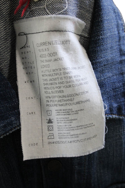 Current/Elliott Womens Basic Cotton Snap Long Sleeve Jacket Size 2