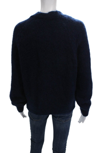 Gerard Darel Women Mohair V-Neck Cardigan Blue Long Sleeve Size 1