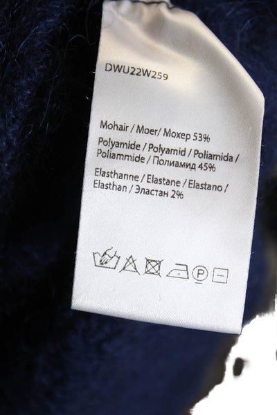 Gerard Darel Women Mohair V-Neck Cardigan Blue Long Sleeve Size 1