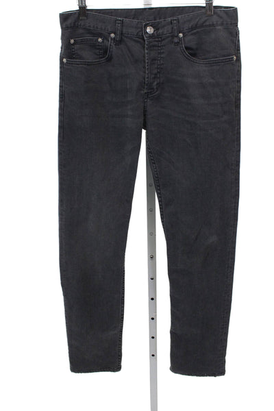 Sandro Mens Straight Jeans Gray Cotton Low Rise Button Fly Size 31