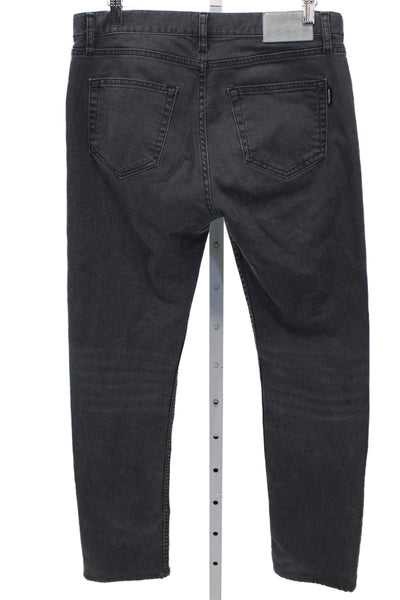 Sandro Mens Straight Jeans Gray Cotton Low Rise Button Fly Size 31