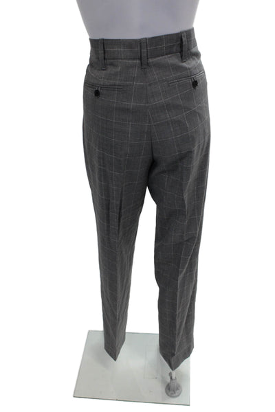 Zadig & Voltaire Womens Gray Wool Check Dress Pants Zip Fall Size 38