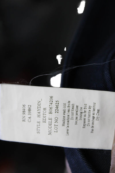 Theory Womens Chino Pants Blue Cotton Button Inseam 30 Size 31