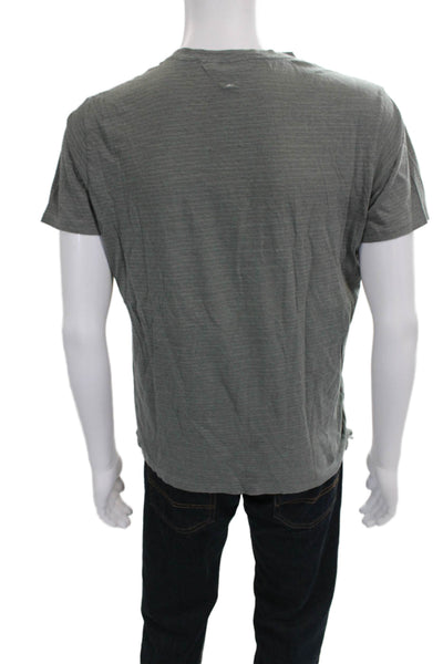 Rag & Bone Mens Gray Striped Short Sleeve T-Shirt 100% Cotton Size M