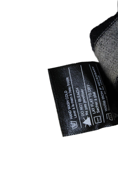 Vince Mens Henley Wool Sweater Gray Striped Long Sleeve Size M