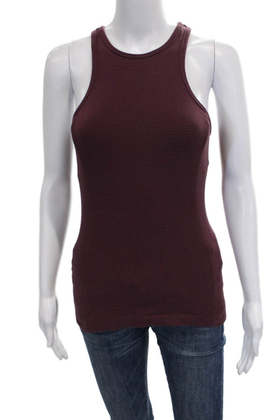 Outdoor Voices Womens Striped Racerback Layered Tank Top Red Size S