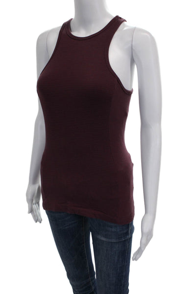 Outdoor Voices Womens Striped Racerback Layered Tank Top Red Size S