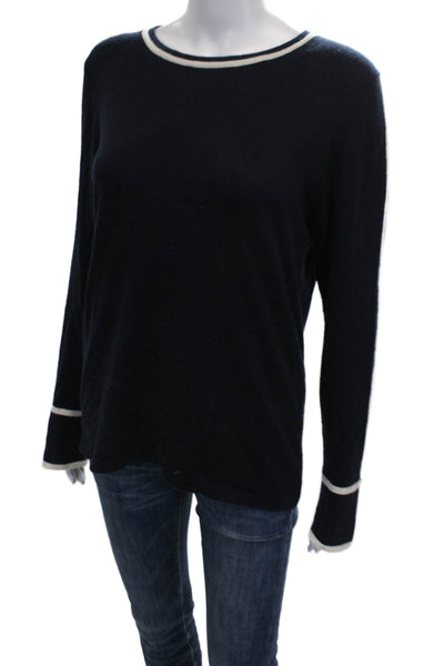 The Cashmere Project Womens Cashmere Pullover Sweater Blue Longsleeve Size L