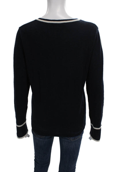The Cashmere Project Womens Cashmere Pullover Sweater Blue Longsleeve Size L
