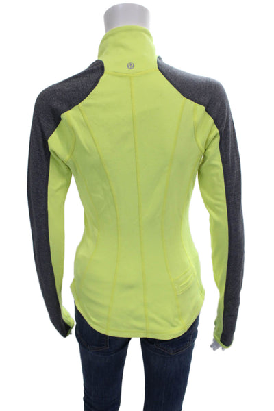 Lululemon Womens Color Block Half Zip Long Sleeve Active Top Yellow Size 4