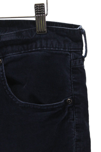J Crew Mens Straight Leg Pants Blue Cotton Button Closure Size 33