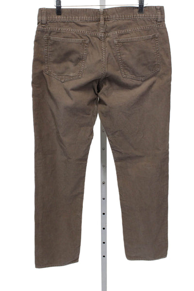 J Crew Mens Chino Pants Brown Cotton Button Inseam 32 Size 33