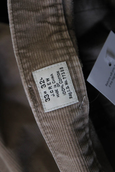 J Crew Mens Chino Pants Brown Cotton Button Inseam 32 Size 33