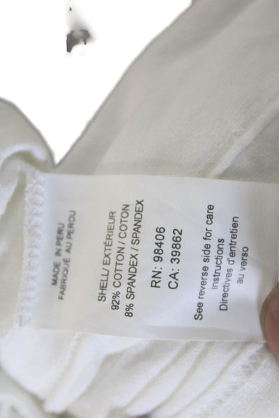 Theory Womens Basic Collared Cotton Polo Short Sleeve White Size L