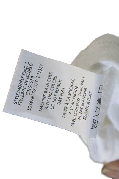 Theory Womens Basic Collared Cotton Polo Short Sleeve White Size L