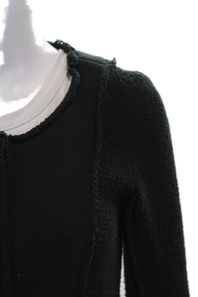 Drew Women Basic Jacket Black Cotton 3/4 Sleeve Round Neck Size 0P