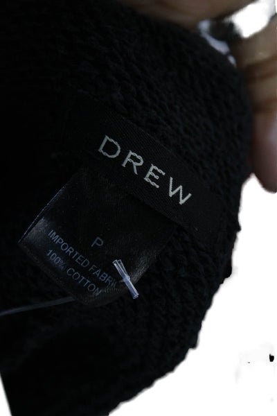Drew Women Basic Jacket Black Cotton 3/4 Sleeve Round Neck Size 0P