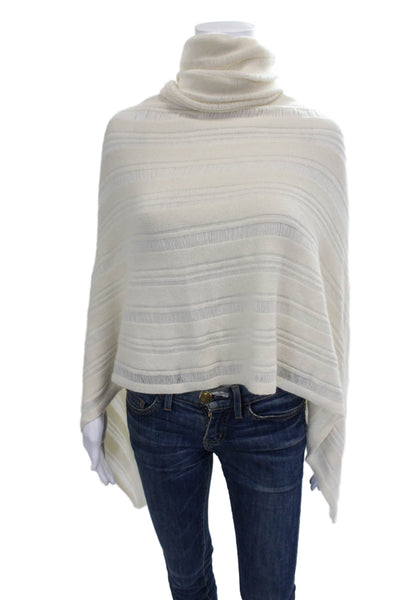 Nili Lotan Womens Cashmere Turtleneck Shawl Sweater White Size One Size
