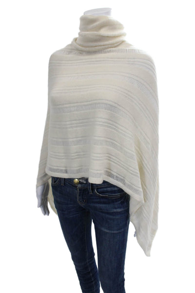 Nili Lotan Womens Cashmere Turtleneck Shawl Sweater White Size One Size