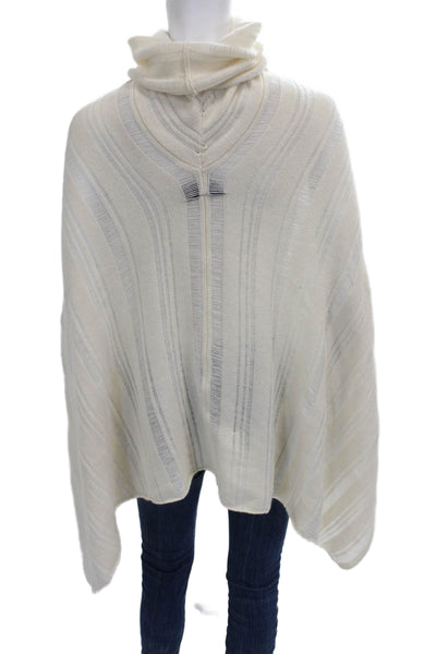 Nili Lotan Womens Cashmere Turtleneck Shawl Sweater White Size One Size