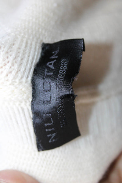 Nili Lotan Womens Cashmere Turtleneck Shawl Sweater White Size One Size