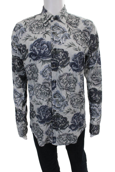 Proper Cloth Mens Multicolor Floral Cotton Long Sleeve Dress Shirt Size 16.5